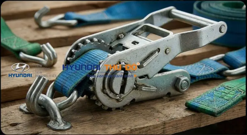 Cận cảnh khóa tăng đơ thép