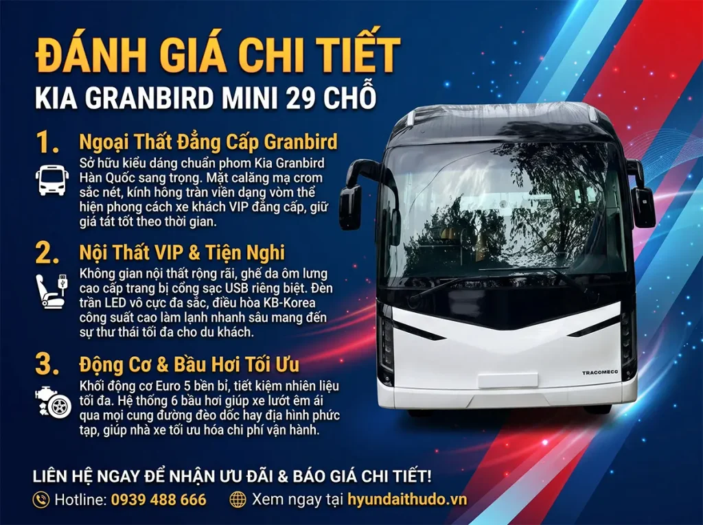 Đánh Giá Chi Tiết Kia Granbird Mini 29 Chỗ